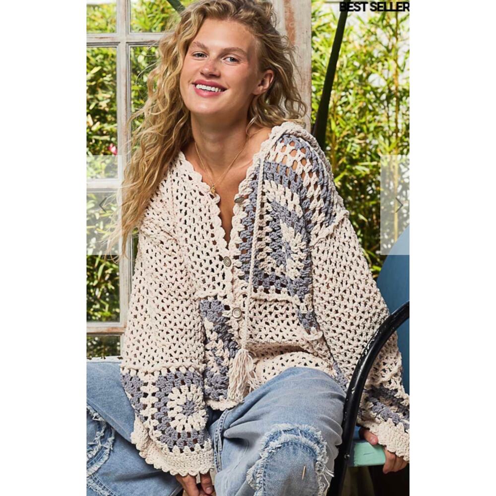Pol crochet cardigan, large